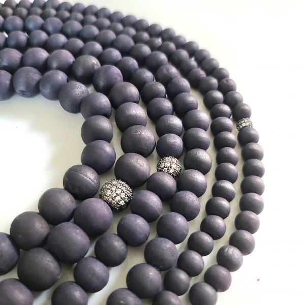 all around black beaded layering necklace